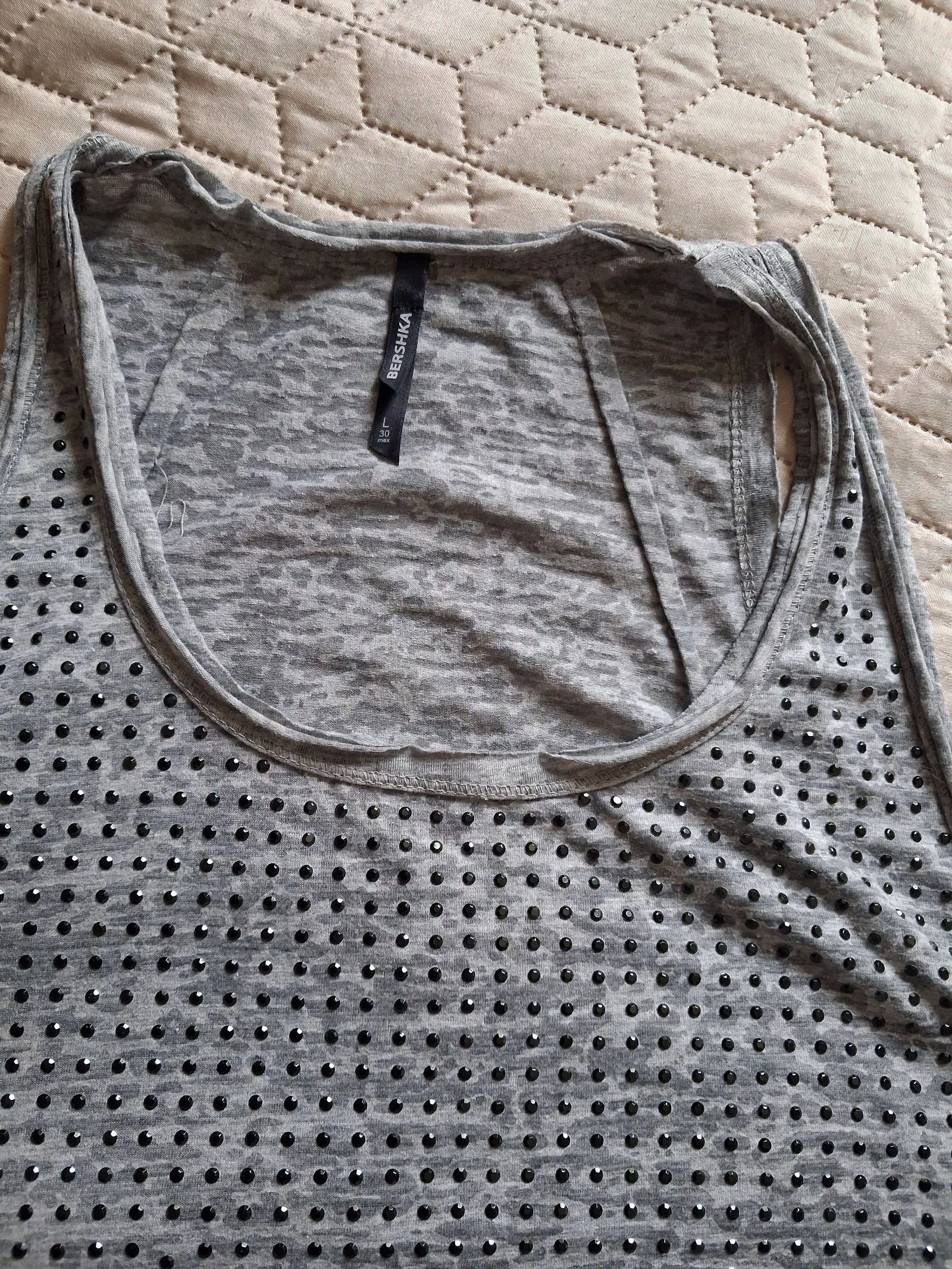 Débardeur feminino cinza e strass Bershka tamanho 40 – photo 4